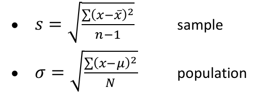 Sample and Population Formula