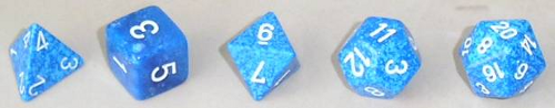 Blue Platonic dice
